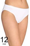 Kadın Beyaz 12'li Paket  Bikini Külot ELF568T0635CCM12