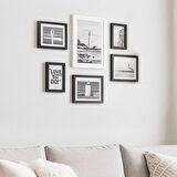 Porsima DHZ90055 Renkli Ahşap Modern Dekoratif 6 Parça Fotoğraf Çerçevesi Masa Duvar Fotoğraf Çerçevesi