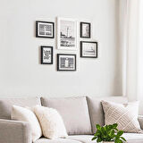 Porsima DHZ90055 Renkli Ahşap Modern Dekoratif 6 Parça Fotoğraf Çerçevesi Masa Duvar Fotoğraf Çerçevesi