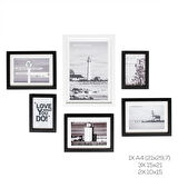 Porsima DHZ90055 Renkli Ahşap Modern Dekoratif 6 Parça Fotoğraf Çerçevesi Masa Duvar Fotoğraf Çerçevesi