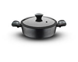 Diamond 28 Cm Yanmaz Yapışmaz Elmas Basık Tencere