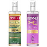Bioblas Argan Yağlı Sıvı Saç Kremi 200 ml + Restorex Sağlıklı Uzama Etkili Sıvı Saç Kremi 200 ml