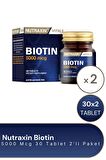 Nutraxin Biotin 5000 Mcg 30 Tablet 2'li Paket