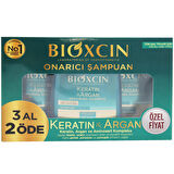 Bioxcin Keratin Ve Argan Onarıcı Şampuan 3 x 300 ml 3 Al 2 Öde