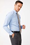 ERKEK K.MAVİ SLIM FIT / DAR KALIP EASY IRON ( KOLAY ÜTÜ ) BASIC GÖMLEK