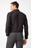 ERKEK SİYAH SLIM FIT / DAR KALIP EASY IRON ( KOLAY ÜTÜ ) BASIC GÖMLEK