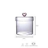 Perotti Hearts Borosilikat Cam Kavanoz 600 ml 10x10 cm
