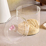 Perotti Hearts Borosilikat Cam Kavanoz 600 ml 10x10 cm