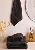 Towy Black 100% Pamuk 3'lü Banyo Havlusu Seti