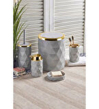 Perotti 13222 Diamond 5li Akrilik Plastik Banyo Seti Taupe Gold