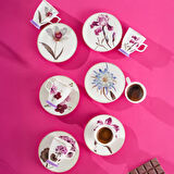 Perotti 16864 Begonvil 6 Kişilik 12 Parça Porselen Kahve Fincan Takımı