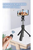 Selfie Çubuğu Tripod Siyah Kumandalı Bluetoothlu TP-1019