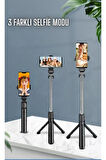 Selfie Çubuğu Tripod Siyah Kumandalı Bluetoothlu TP-1019