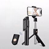 Selfie Çubuğu Tripod Siyah Sabit Bluetoothlu Tp-1020