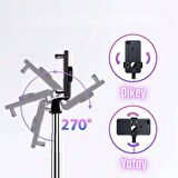 Selfie Çubuğu Tripod Siyah Sabit Bluetoothlu Tp-1020