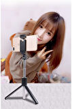 Selfie Çubuğu Tripod Siyah Sabit Bluetoothlu Tp-1020