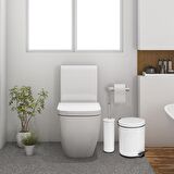 Foreca 2 li Çöp Kovası Banyo Seti Beyaz