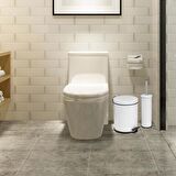 Foreca 2 li Çöp Kovası Banyo Seti Beyaz