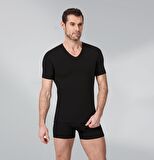Namaldı 191S Erkek Yazlık Summer V-Yaka Siyah Tshirt