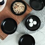 Keramika Mat Siyah Halka Çerezlik/Sosluk 13 Cm 6 Adet