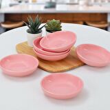 Keramika Pembe Halka Çerezlik/Sosluk 13 Cm 6 Adet