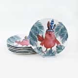 Keramika Owl Pasta Tabağı 21 Cm 6 Adet - 17718