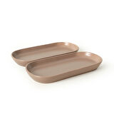 Keramika Mat Toprak Noyan Kayık Tabak 2 Adet 26 Cm 977