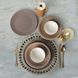 Keramika Brown Mix Yemek Takımı 18 Parça 6 Kişilik 950-958-977