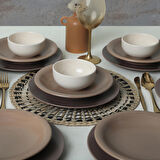 Keramika Brown Mix Yemek Takımı 18 Parça 6 Kişilik 950-958-977