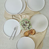 Keramika Beyaz Stackable Servis Tabağı 27 Cm 6 Adet 006