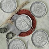 Keramika Stone Nordic Pasta Tabağı 22 Cm 6 Adet 21426