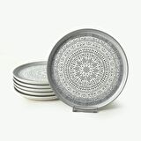 Keramika Stone Nordic Pasta Tabağı 22 Cm 6 Adet 21426