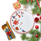 Keramika New Year Sevimli Noel Servis Tabağı 26 Cm 21655