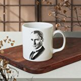 Keramika Atatürk Portre Beyaz Silindir Kupa 1 Adet
