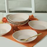 Keramika Krem Stella Yemek Tabağı 22 Cm 6 Adet 030