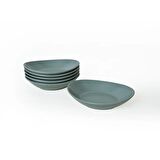 Keramika Mat Açık Yeşil Stella Yemek Tabağı 22 Cm 6 Adet 324