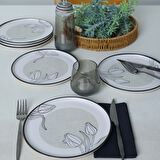 Keramika Shade Flowers Nordic Pasta Tabağı 22 Cm 6 Adet 21848