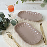 Keramika Mat Toprak Taupe Badem Kayık Tabak 25 Cm 2 Adet 977