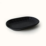 Keramika Mat Siyah Badem Kayık Tabak 25 Cm 2 Adet 956