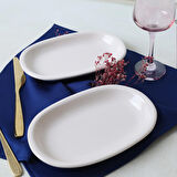 Keramika Krem Hitit Kayık Tabak 22 Cm 2 Adet 030