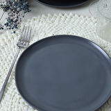 Keramika Mat Gri Sardes Pasta Tabağı 22 Cm 6 Adet 959