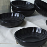Keramika Mat Siyah Sirius Çerezlik / Sosluk 12 Cm 6 Adet 956