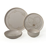 Keramika Taupe Bloom Nordıc Yemek Takımı 24 Parça 6 Kişilik 22519-20-28-29