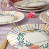Keramika Soft Flowers Pasta Tabağı 20 Cm 6 Adet 22322