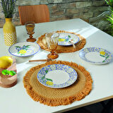 Yok-X00021922 Keramika Lemon Bliss Ege Pasta Tabağı 20 Cm 4 Parça 22089-92