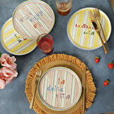 Keramika Mama Mia & La Dolce Vita Pasta Tabağı 22 Cm 4 Adet