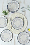 Keramika Floral Waves Nordic Pasta Tabağı 22 Cm 6 Adet 22669