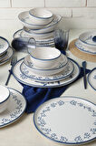 Blue Bloom Yemek Takımı 24 Parça 6 Kişilik 22810-11-12