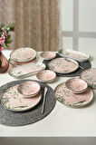 Keramika Pink Woods Kahvaltı Takımı 12 Parça 6 Kişilik 22639-41