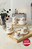 Keramika Deep Collection Mottolu Stackable Çay Takımı 12 Parça 6 Kişilik 22650-55
